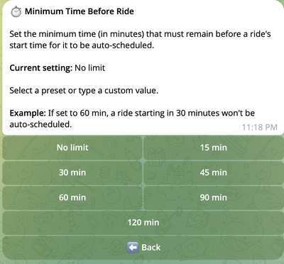 Minimum Time Before Ride