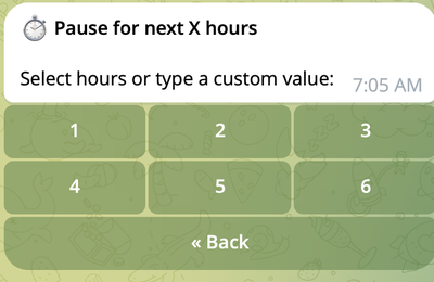 Pause for X Hours Pause for X Hours