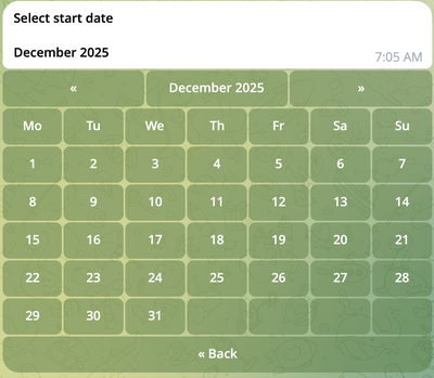 Select Start Date Select Start Date