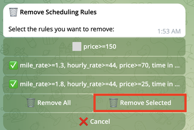 Remove action buttons