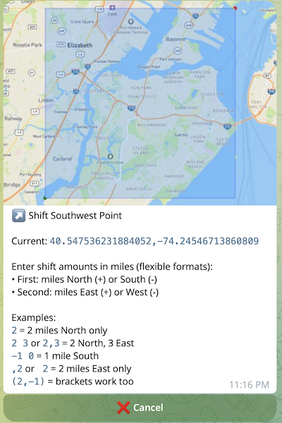 Shift Southwest Point Shift Southwest Point