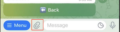 Telegram attach button Telegram attach button