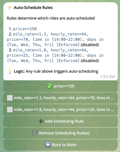 Regla con casilla deshabilitada