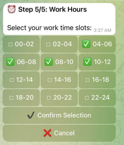 Paso 5/5: Horas de trabajo